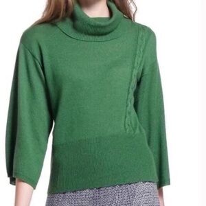 Anthropologie | Sparrow Emerald Cowl Neck Knit Sweater